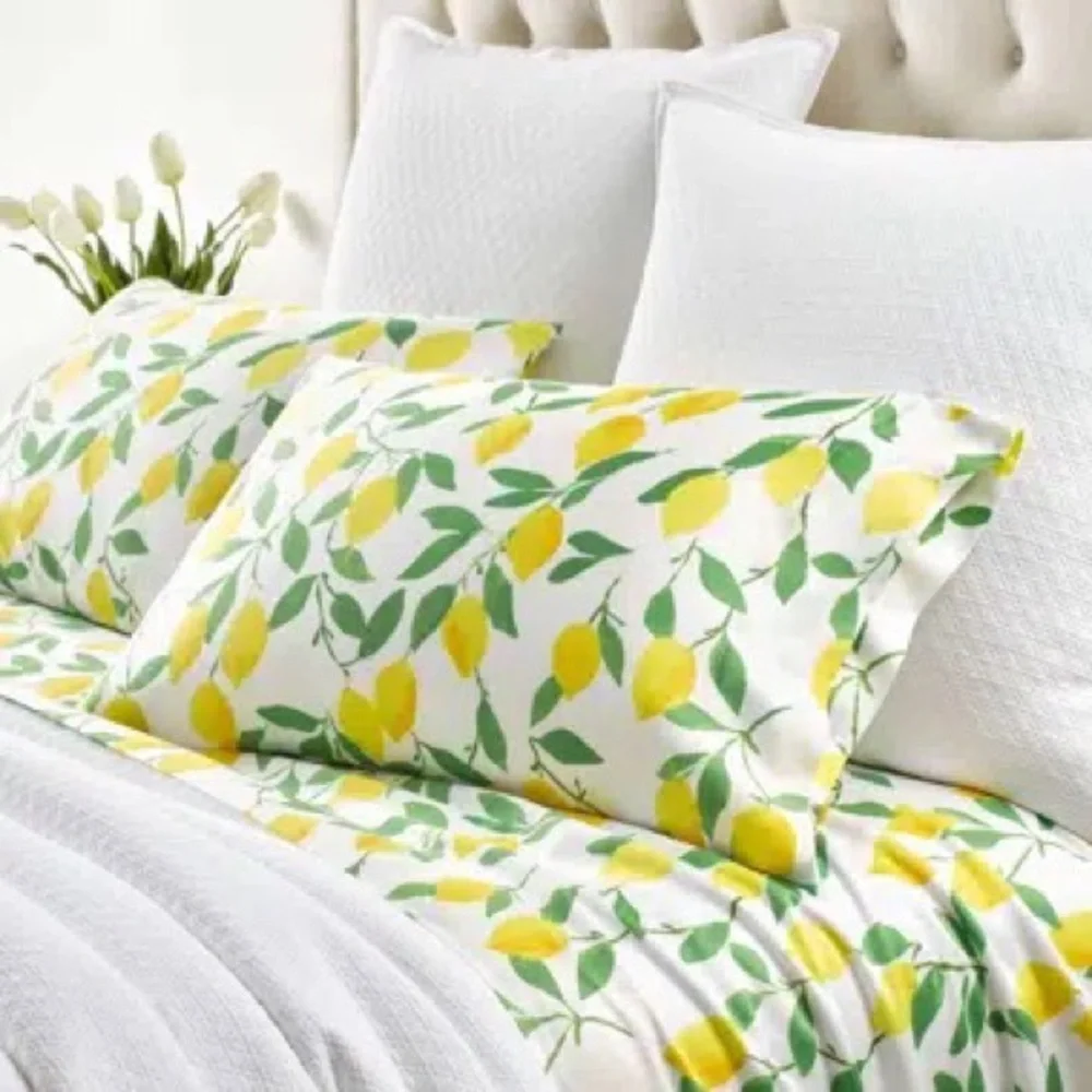 Set of 2 Pine Cone Hill Lovely Lemons Standard Pillow Shams by Annie Selke